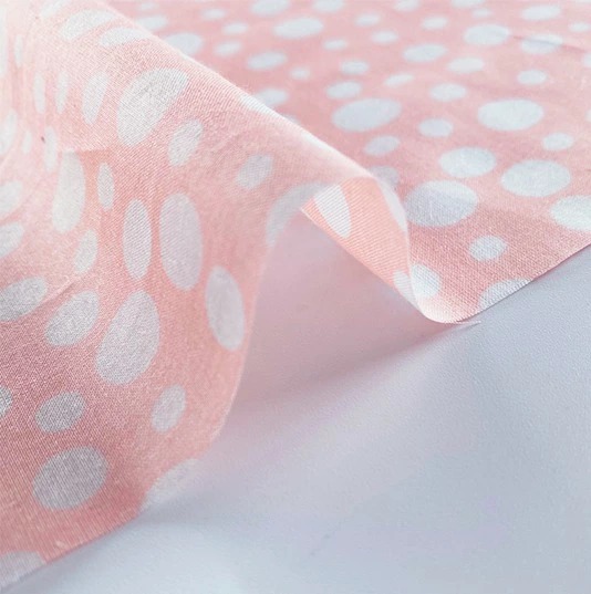 水玉白ドットの爽やかコットン生地